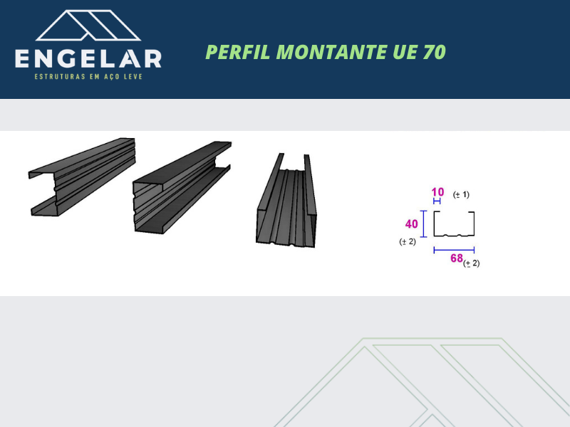 PERFIS EM LIGHT STEEL FRAME - MONTANTES