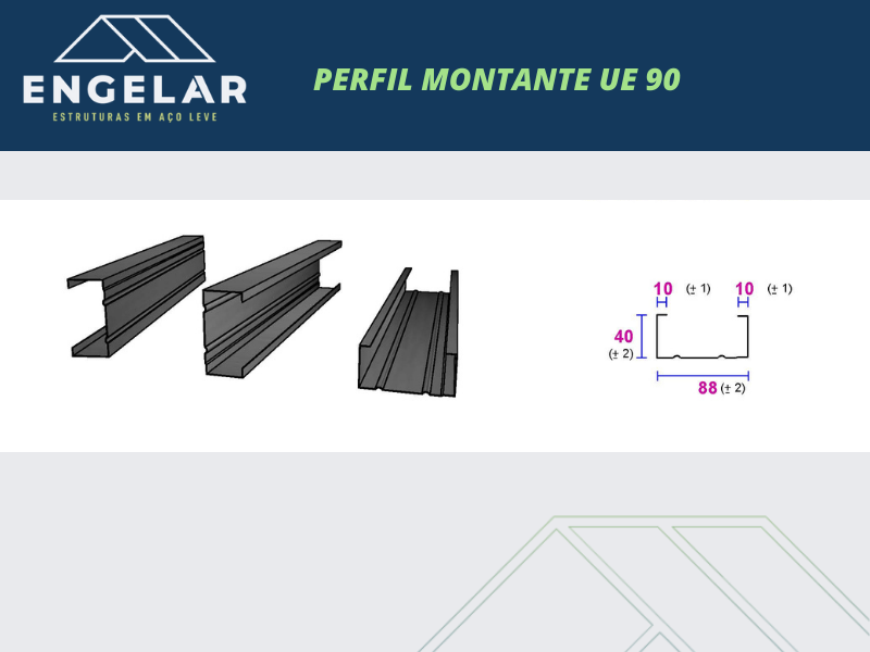 PERFIS EM LIGHT STEEL FRAME - MONTANTES